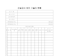 건설공사 배치 기술자 현황 건설공사 배치 기술자 현황